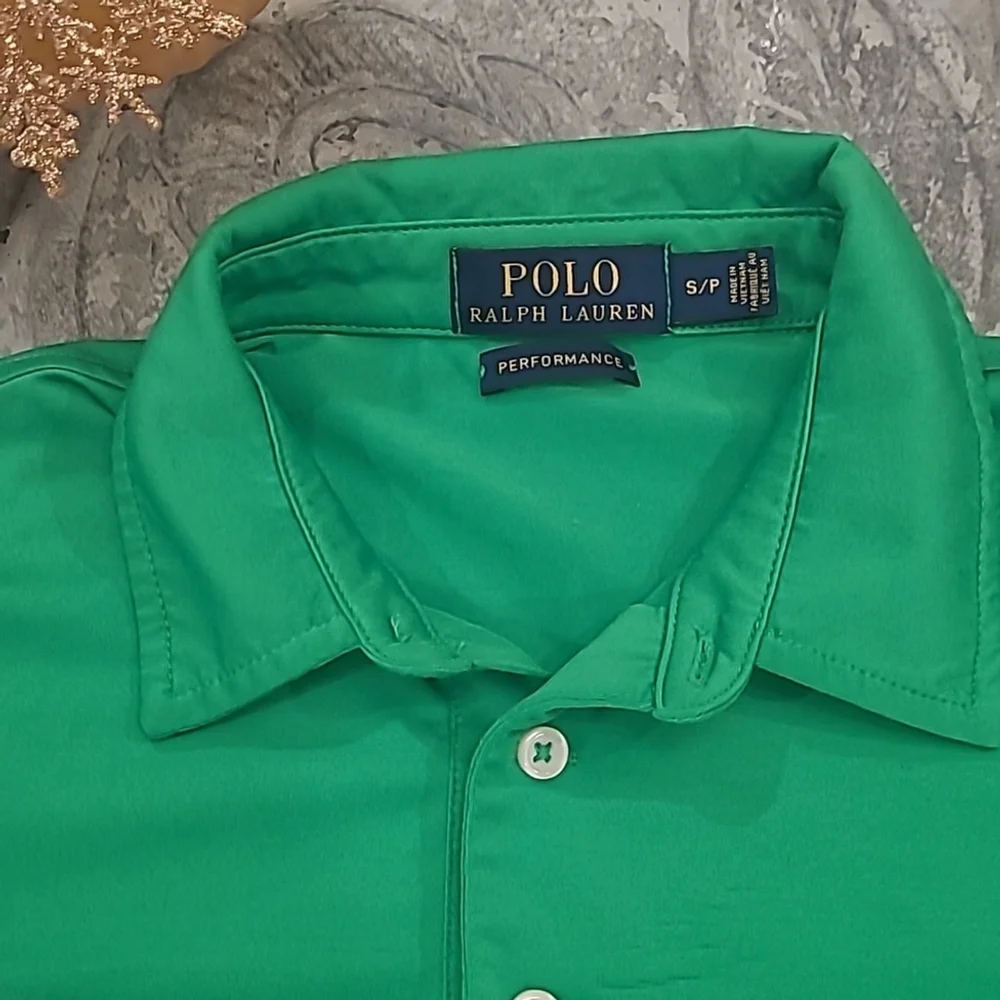 Ralph Lauren Men's performance green polo shirt s
